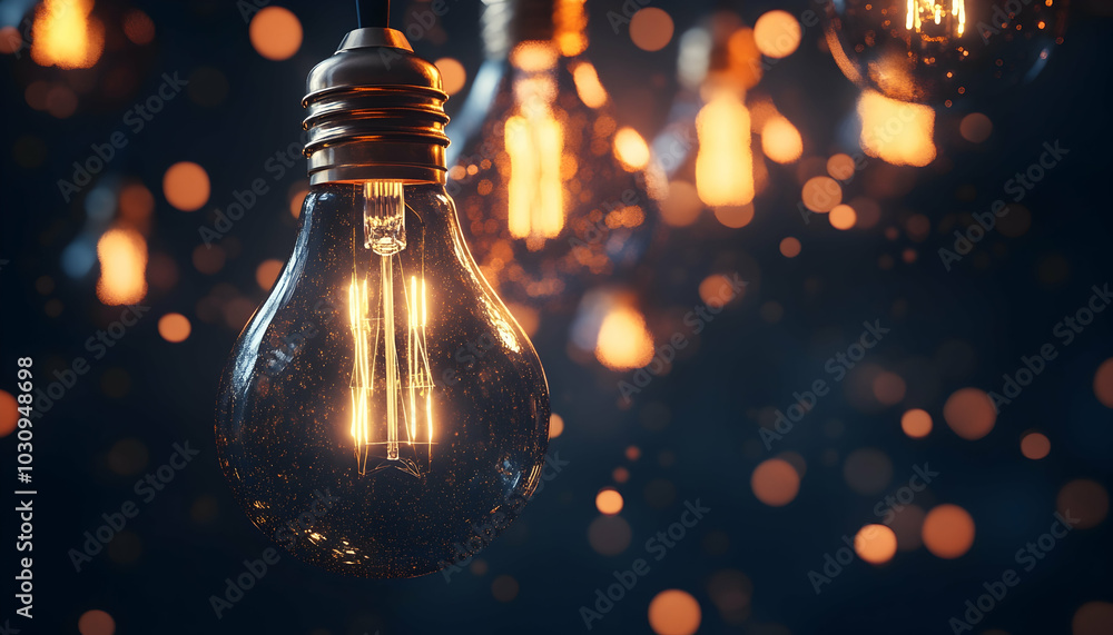 Creative concept featuring a cluster of light bulbs, symbolizing innovation and ideas Creative concept featuring a cluster of light bulbs, symbolizing innovation and ideas