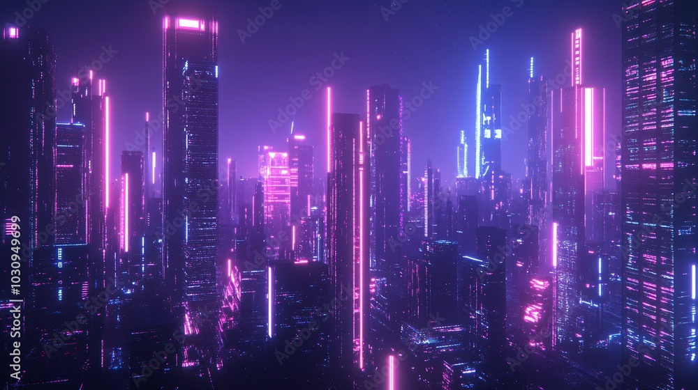 Neon Cityscape: A Futuristic Metropolis Neon Cityscape: A Futuristic Metropolis