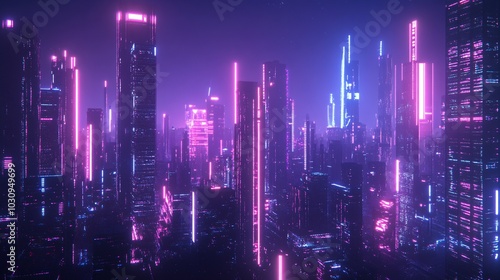 Neon Cityscape: A Futuristic Metropolis