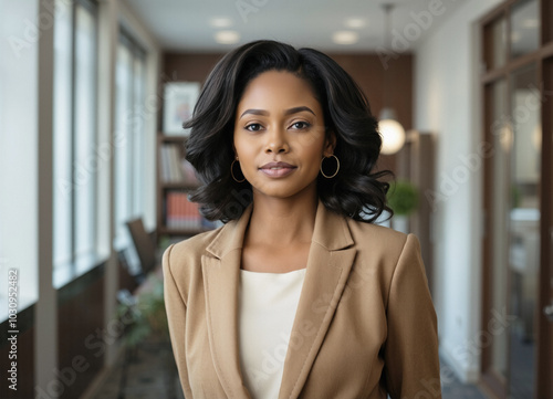 black woman in their 40s, financial advisor, neutral simple attire, blurred background, decorative room Free Download black woman in their 40s, financial advisor, neutral simple attire, blurred background, decorative room - GFXLoad