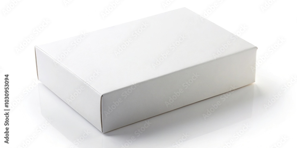 white box package isolated on white background high angle view white box package isolated on white background high angle view