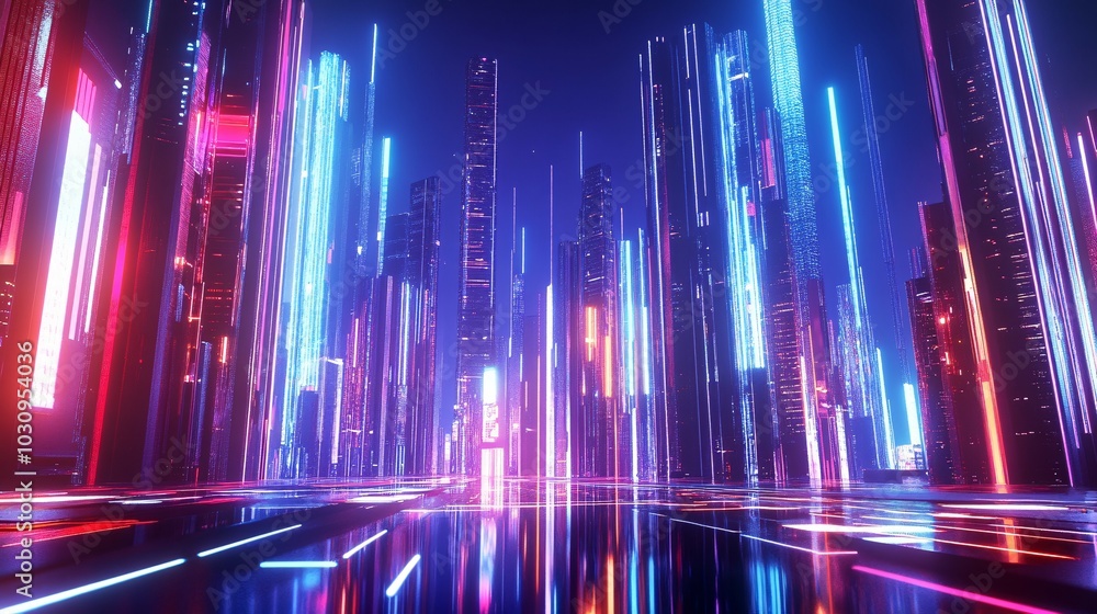 Neon Cityscape: A Futuristic Vision of Urban Life Neon Cityscape: A Futuristic Vision of Urban Life
