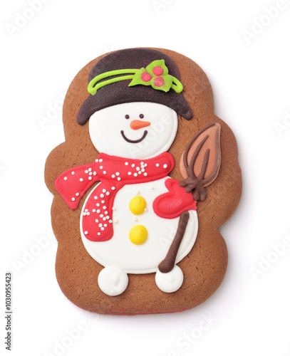 Christmas gingerbread snowman photo