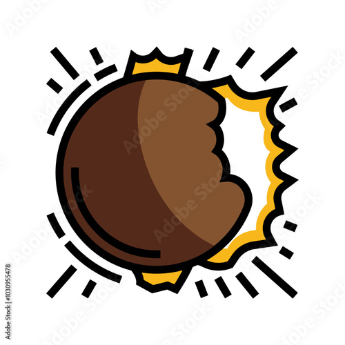 solar eclipse weather natural phenomena color icon vector. solar eclipse weather natural phenomena sign. isolated symbol illustration
