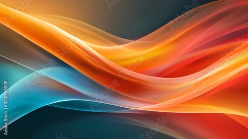 Colorful abstract lines curving in a fluid motion, fluid lines, movement and energy