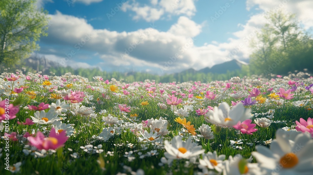 Flower field in springtime Flower field in springtime