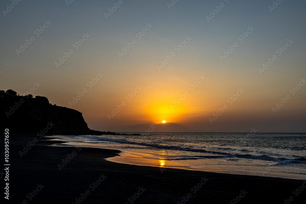 sunset on the beach, Ribeira da Prata, Tarrafal, Santiago Island, Cabo Verde sunset on the beach, Ribeira da Prata, Tarrafal, Santiago Island, Cabo Verde