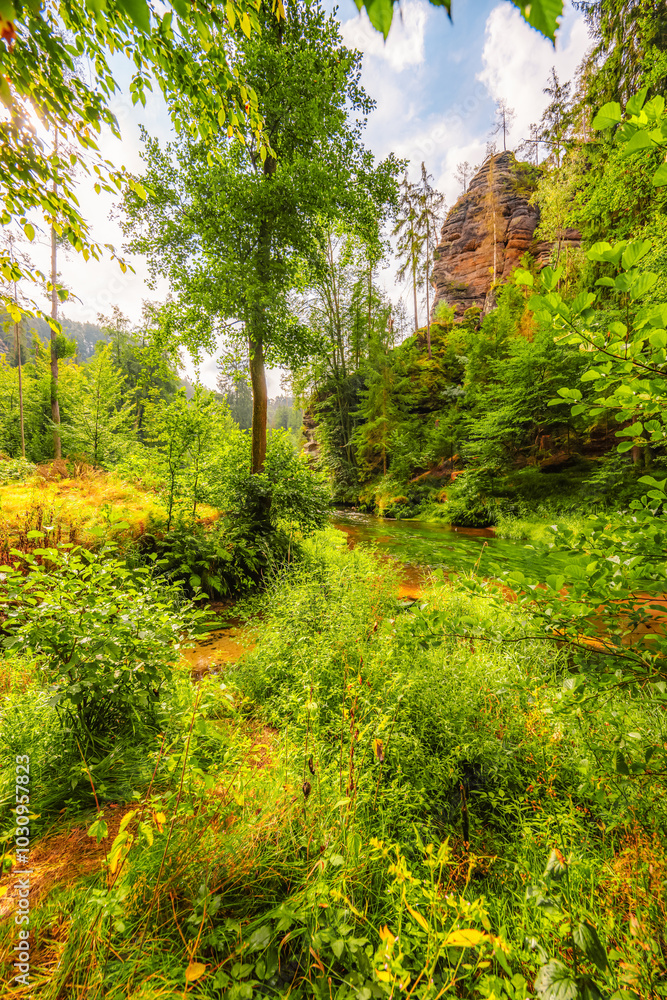 Ruins of water mill Dolsky mlyn in Bohemian Switzerland, Czech Republic. The place where Czech fairy tales are filmed Ruins of water mill Dolsky mlyn in Bohemian Switzerland, Czech Republic. The place where Czech fairy tales are filmed