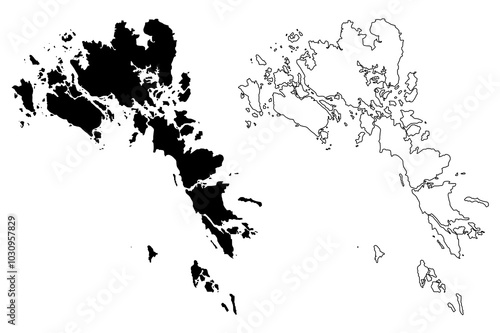 Batam City (Republic of Indonesia, Riau Islands) map vector illustration, scribble sketch City of Batam map