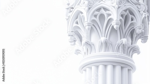 Intricate Gothic Column Detailing in Ultra-Detailed 3D Render Illustration