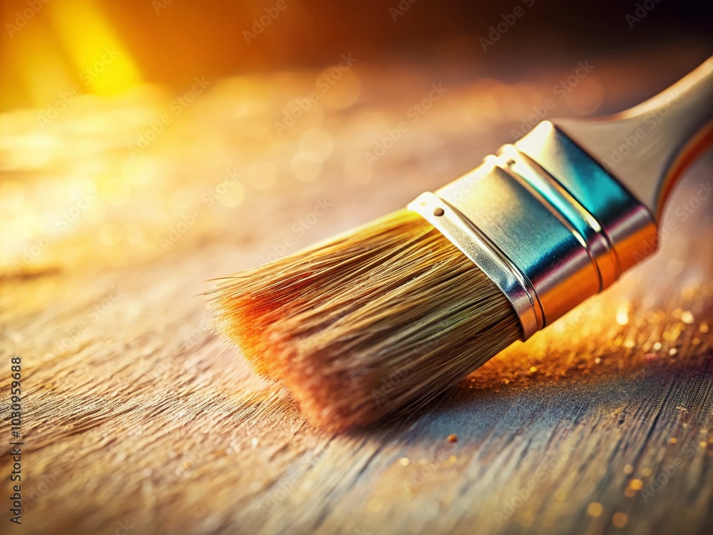 Fototapeta premium Tilt-Shift Photography of a Paintbrush Creating Delicate Strokes on Paper for Artistic Inspiration