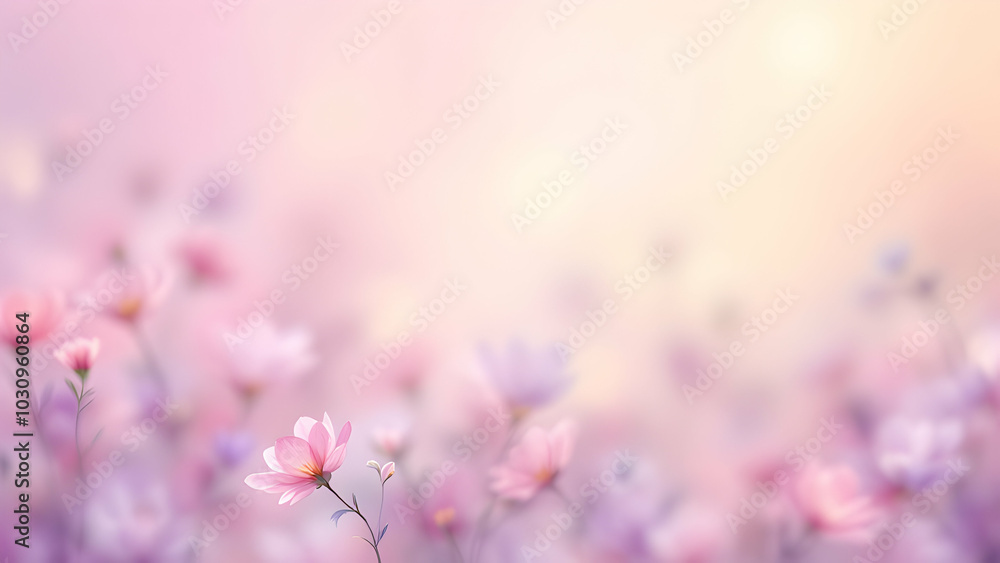 Soft Pink Flowers on a Gentle Pastel Background Soft Pink Flowers on a Gentle Pastel Background