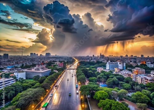 Timelapse of Rainy Clouds Over New Delhi - Captivating Fashion Photography for Monsoon Season