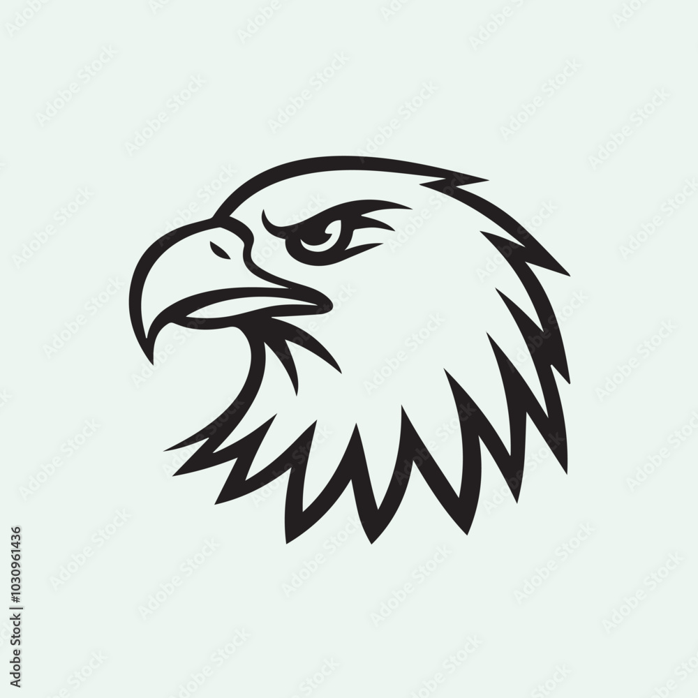 a drawing of an eagle logo with a blue background. a drawing of an eagle logo with a blue background.