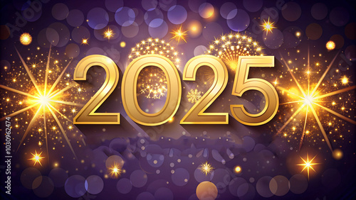 2025 New Year celebration background featuring large numbers and a festive setting, perfect for welcoming the new year with joy and enthusiasm