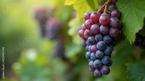 Wallpaper Mural Fresh Purple Grapes on Vibrant Green Background and Wine Grapes in Vineyard for Healthy Living and Agricultural Concepts Torontodigital.ca