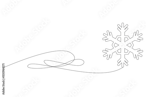 Wallpaper Mural Line Art Snowflake Contour Drawn Element. Thin Stroke Editable vector Snowflake. Christmas or New Year Ornament Line Decoration Symbol. Winter Snowflake Line Art Banner Outline Design. Winter Holiday Torontodigital.ca