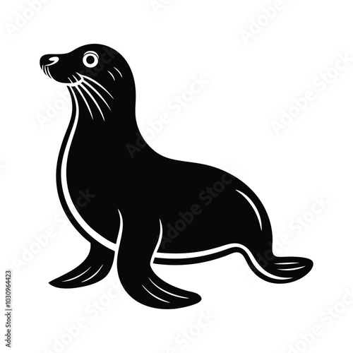 sea-lion silhouette vector illustration