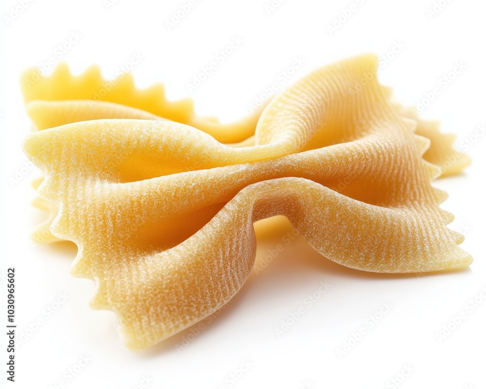 Farfalle Pasta Isolated on White Background. Bow-tie Pasta Shape Macaroni Penne Fusilli Farfalle Pasta Isolated on White Background. Bow-tie Pasta Shape Macaroni Penne Fusilli