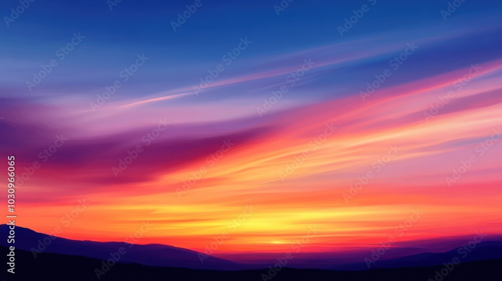 Fototapeta premium Vibrant Sunset Sky with Colorful Clouds