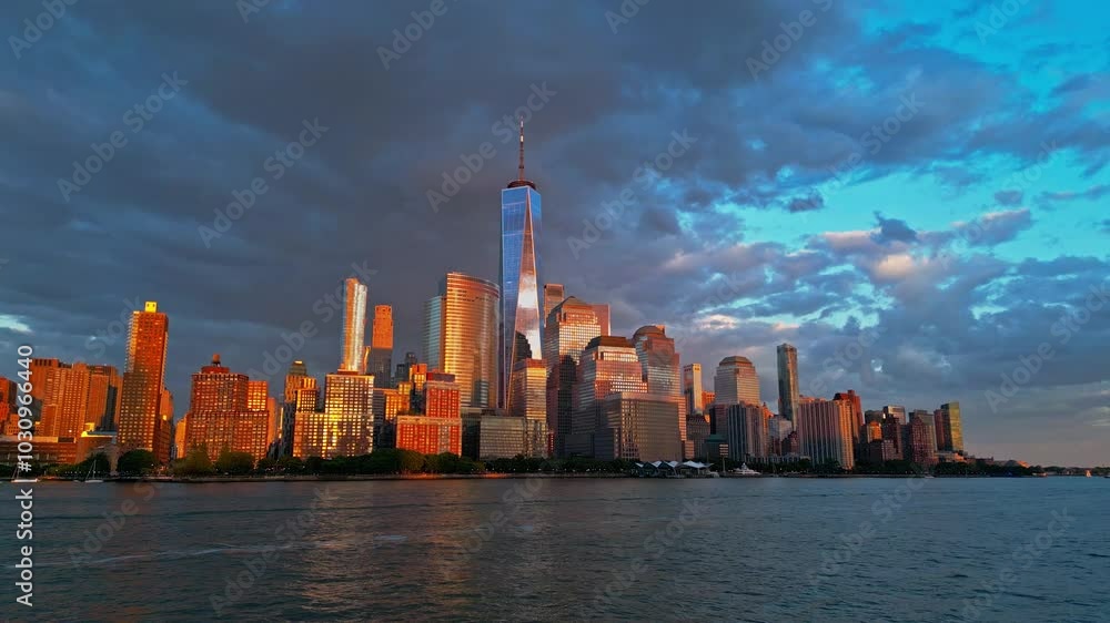 Cloud in NYC. New York City Skyline with dramatic sky. NYC near dramatic clouds. New York City skyline at dusk, cityscape of Manhattan in New York. Panoramic view on Manhattan. Evening in NYC. Cloud in NYC. New York City Skyline with dramatic sky. NYC near dramatic clouds. New York City skyline at dusk, cityscape of Manhattan in New York. Panoramic view on Manhattan. Evening in NYC.