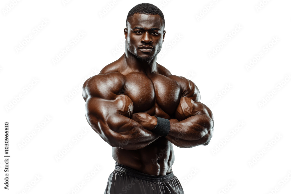 A muscular man posing confidently, showcasing strength and fitness. Perfect for health and wellness themes. A muscular man posing confidently, showcasing strength and fitness. Perfect for health and wellness themes.