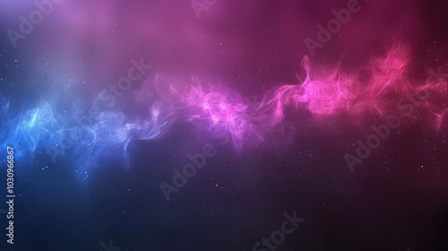 Abstract Cosmic Nebula with Blue and Pink Swirls and Stars