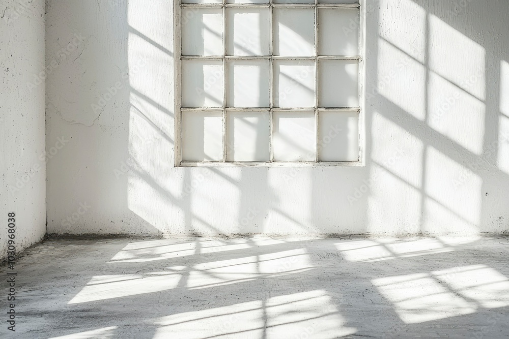 Obraz premium A White Room With Sunlight Streaming Through a Large Window