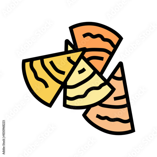 hummus with pita chips color icon vector. hummus with pita chips sign. isolated symbol illustration