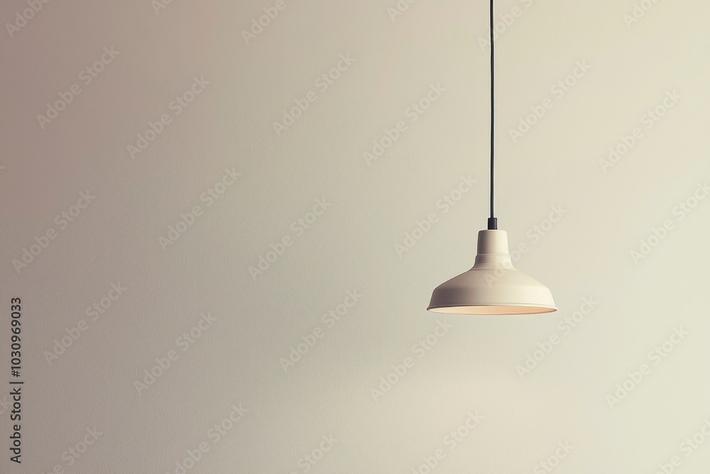 Simple White Pendant Light Hanging from a Ceiling Simple White Pendant Light Hanging from a Ceiling