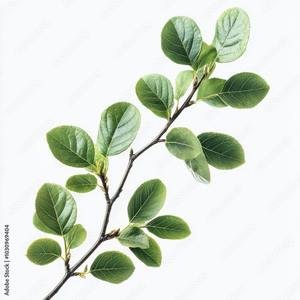 Fototapeta premium Close-Up of Botanical Leaves on a Branch