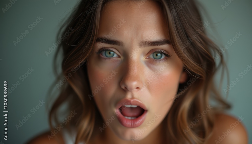 Gorgeous girl's expression on a simple background. A stunning portrait of innocence and grace. Gorgeous girl's expression on a simple background. A stunning portrait of innocence and grace.