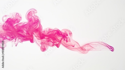 Pink Smoke Swirling in a White Background