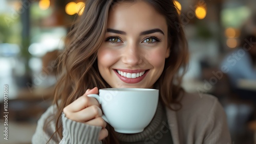 woman drinking coffee