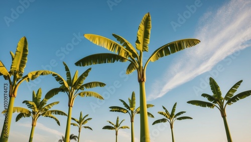 Fantasy Landscape with Monumental Banana Trees. photo