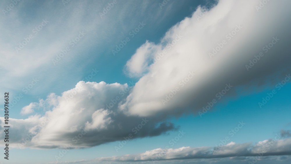Obraz premium A Stormy Seascape of White and Gray Clouds.
