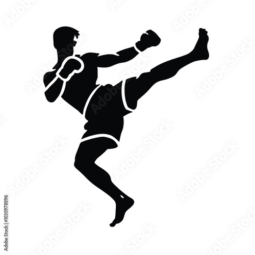 Kickboxer Silhouette