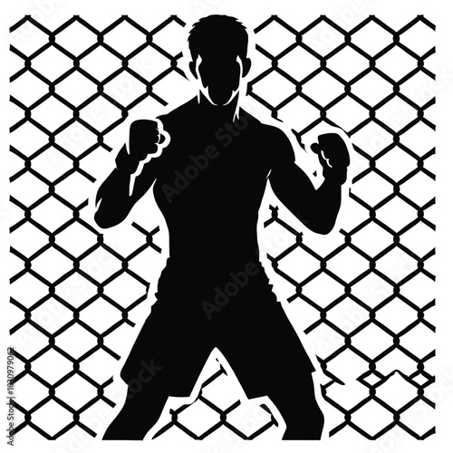 MMA Fighter Silhouette