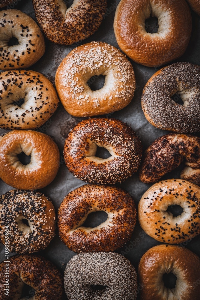 Fresh Bagels. Assorted Baked Bagels for a Delicious Breakfast Spread Fresh Bagels. Assorted Baked Bagels for a Delicious Breakfast Spread