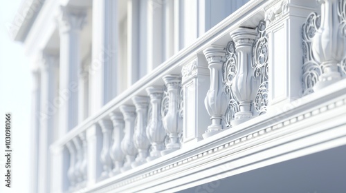 Intricate Gothic Architecture  Detailed 3D Render of a Gothic Balcony with Exquisite Ironwork