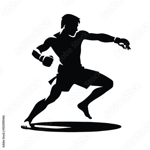 MMA Fighter Silhouette