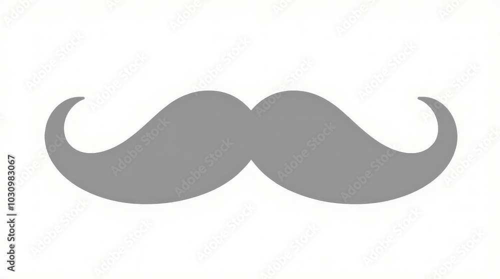 A stylish black mustache silhouette designed for various creative projects and social events A stylish black mustache silhouette designed for various creative projects and social events
