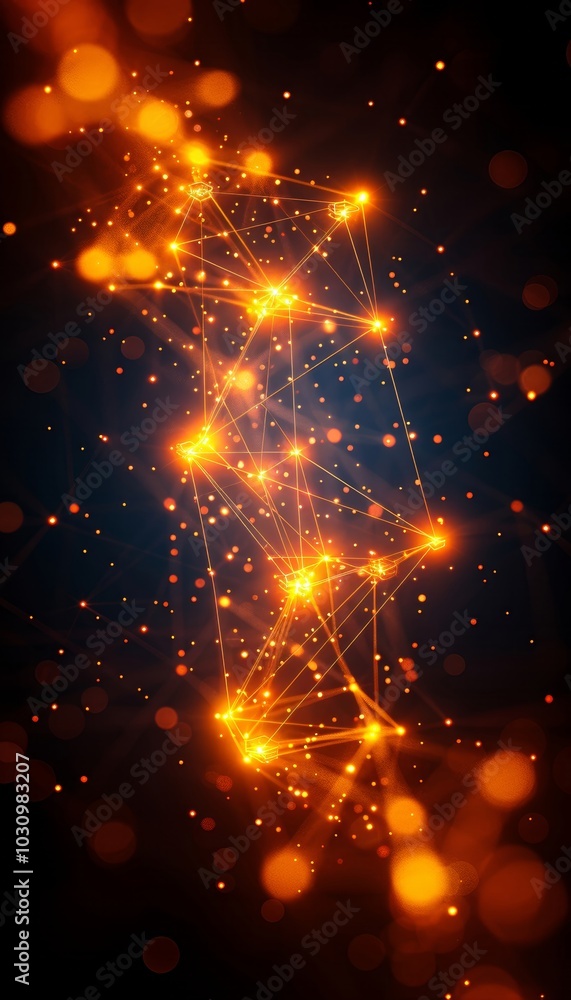 An intricate display of glowing lines and dots forms a vibrant abstract pattern, reminiscent of a network. The dark background enhances the warm hues, evoking a sense of depth and intrigue. An intricate display of glowing lines and dots forms a vibrant abstract pattern, reminiscent of a network. The dark background enhances the warm hues, evoking a sense of depth and intrigue.