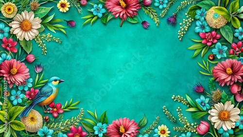 Elegant Teal Border Design for Stylish Backgrounds and Creative Projects – Perfect for Invitations and Graphic Design