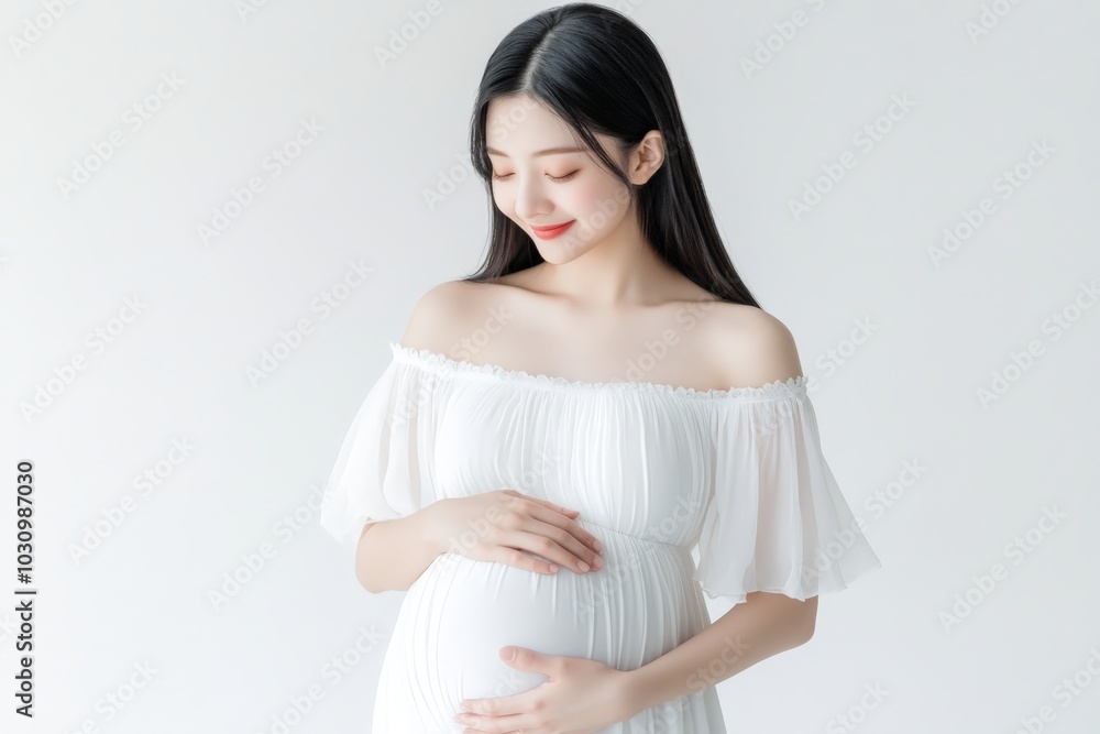 Serene Expectancy: A Pregnant Woman's Tranquil Moment Serene Expectancy: A Pregnant Woman's Tranquil Moment