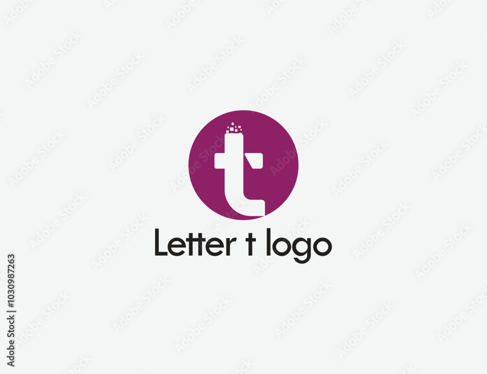 Letter T logo with round shape Letter T logo with round shape