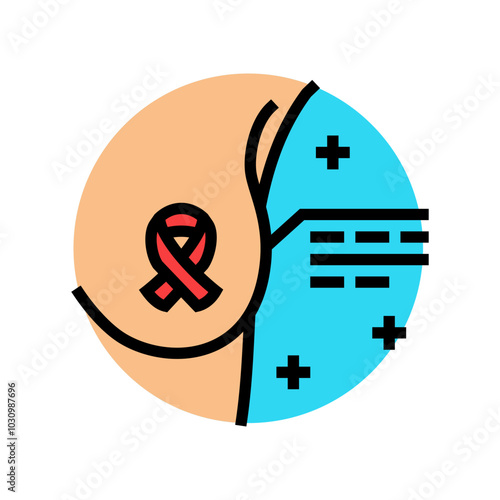 breast cancer awareness woman disease color icon vector. breast cancer awareness woman disease sign. isolated symbol illustration