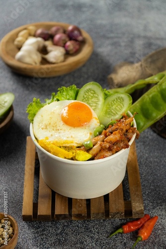 rice bowl lunch box topping chicken home made