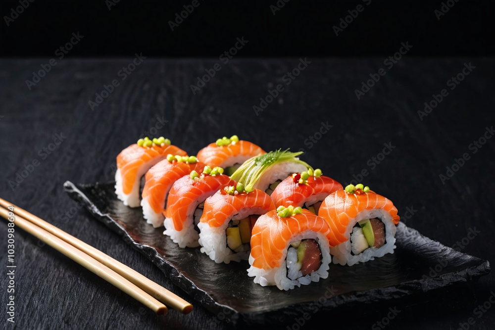 Composition of traditional japanese sushi food
Composition of traditional japanese sushi food