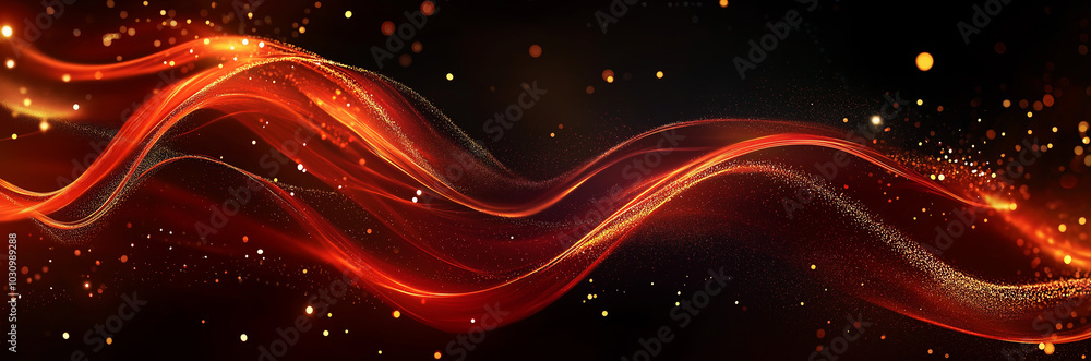 Fototapeta premium Blurred image of gold and black background with shimmering, with bokeh effect. AI generation.